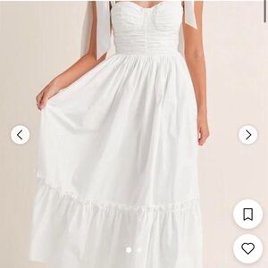 NWT White Altar’d State Maxi Dress with tie straps and padding SIZE SMALL